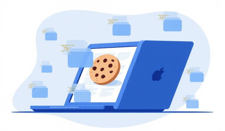 Illustration von Cookies auf einem Computer