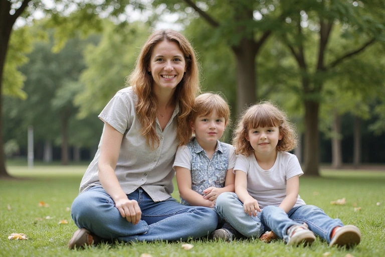 Julia mit ihrer Familie
